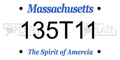 135T11 Massachusetts License Plate