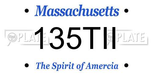 135TII Massachusetts License Plate