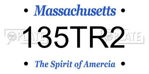 135TR2 Massachusetts License Plate