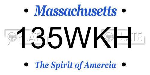 135WKH Massachusetts License Plate
