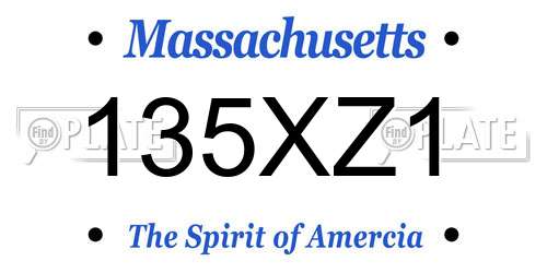135XZ1 Massachusetts License Plate