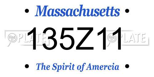 135Z11 Massachusetts License Plate