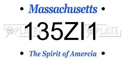 135ZI1 Massachusetts License Plate