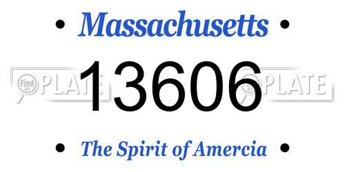 13606 Massachusetts License Plate