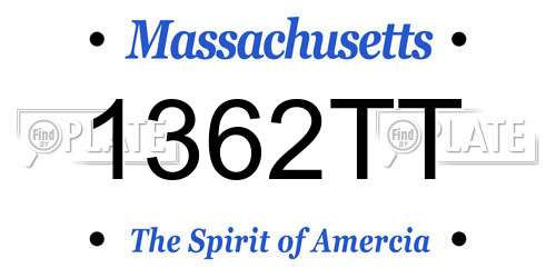 1362TT Massachusetts License Plate