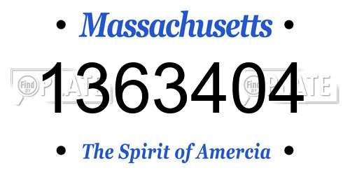 1363404 Massachusetts License Plate