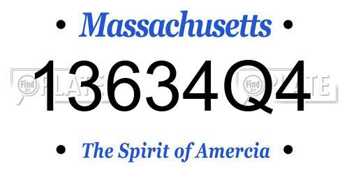13634Q4 Massachusetts License Plate