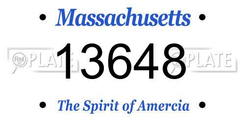 13648 Massachusetts License Plate