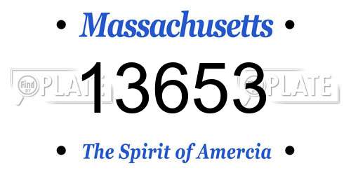 13653 Massachusetts License Plate