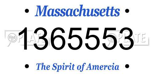 1365553 Massachusetts License Plate