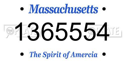1365554 Massachusetts License Plate