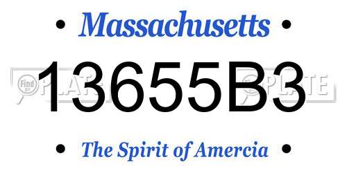 13655B3 Massachusetts License Plate