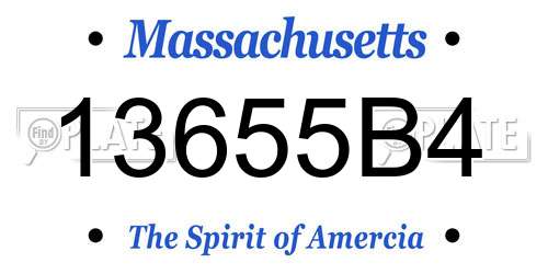 13655B4 Massachusetts License Plate