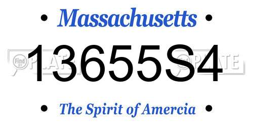 13655S4 Massachusetts License Plate