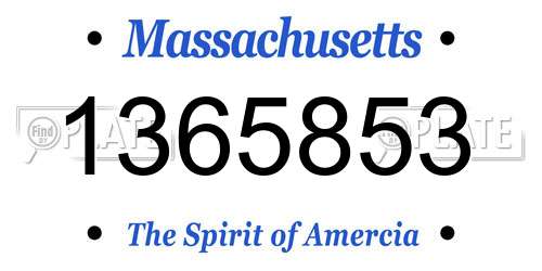 1365853 Massachusetts License Plate
