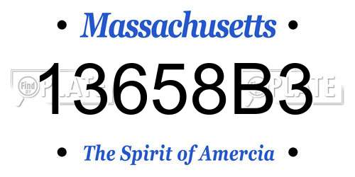 13658B3 Massachusetts License Plate