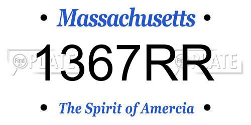 1367RR Massachusetts License Plate