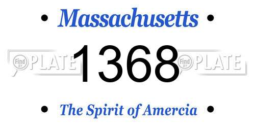 1368 Massachusetts License Plate