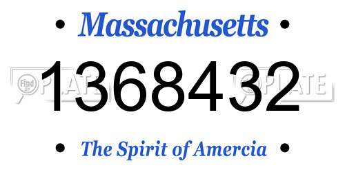 1368432 Massachusetts License Plate