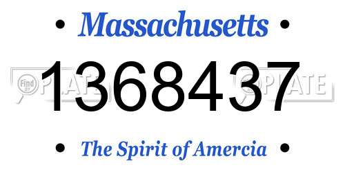 1368437 Massachusetts License Plate
