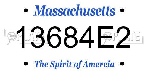 13684E2 Massachusetts License Plate