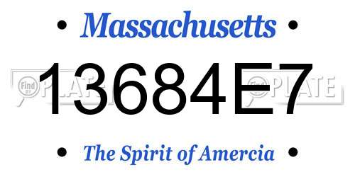 13684E7 Massachusetts License Plate