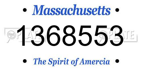 1368553 Massachusetts License Plate