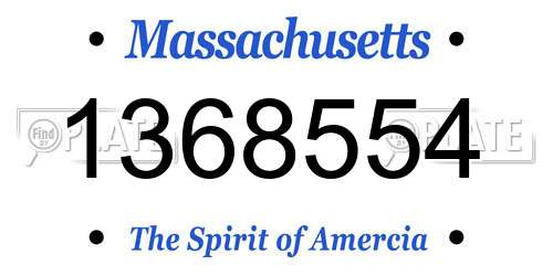 1368554 Massachusetts License Plate