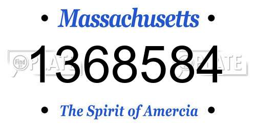 1368584 Massachusetts License Plate