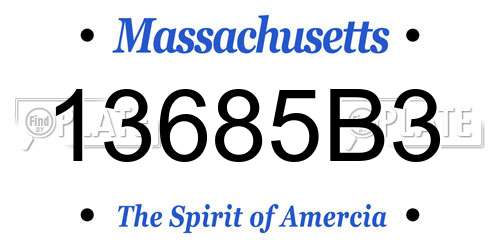 13685B3 Massachusetts License Plate