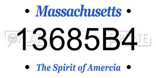 13685B4 Massachusetts License Plate