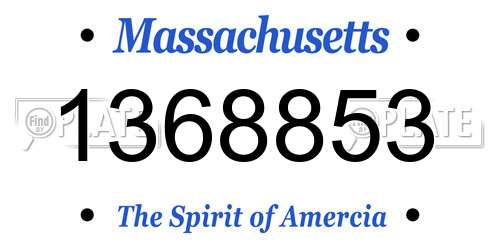1368853 Massachusetts License Plate