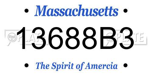 13688B3 Massachusetts License Plate