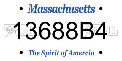 13688B4 Massachusetts License Plate