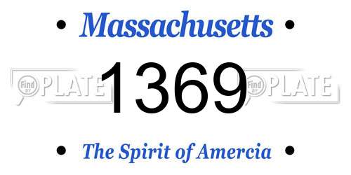 1369 Massachusetts License Plate