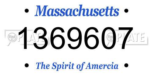 1369607 Massachusetts License Plate