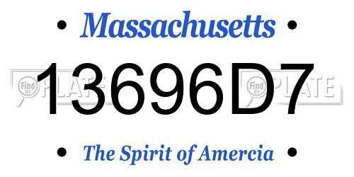 13696D7 Massachusetts License Plate