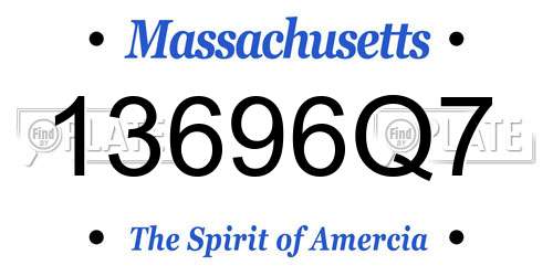 13696Q7 Massachusetts License Plate