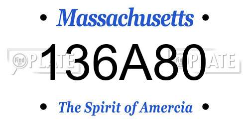 136A80 Massachusetts License Plate