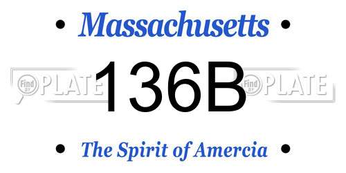 136B Massachusetts License Plate