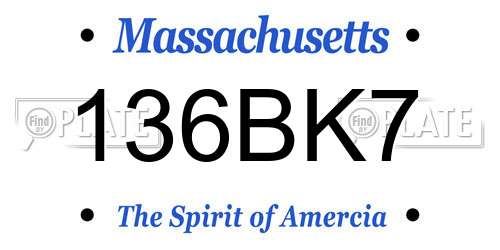 136BK7 Massachusetts License Plate