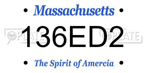 136ED2 Massachusetts License Plate