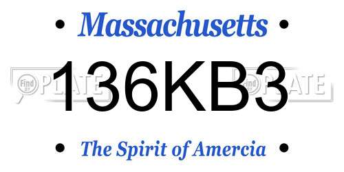 136KB3 Massachusetts License Plate