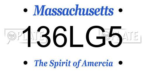 136LG5 Massachusetts License Plate