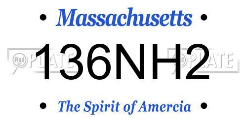 136NH2 Massachusetts License Plate