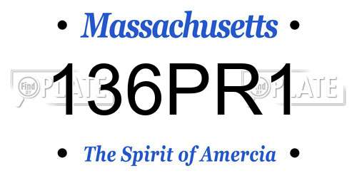 136PR1 Massachusetts License Plate