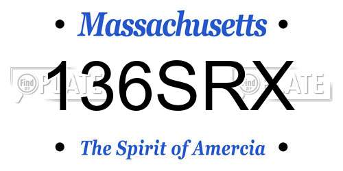 136SRX Massachusetts License Plate