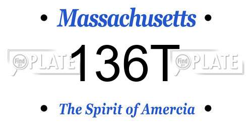 136T Massachusetts License Plate