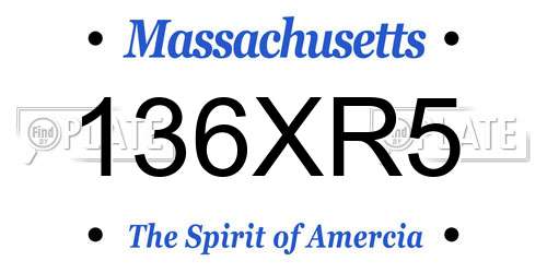 136XR5 Massachusetts License Plate