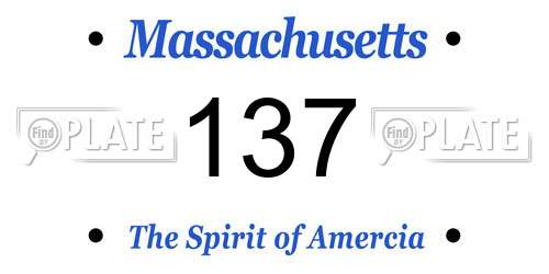 137 Massachusetts License Plate
